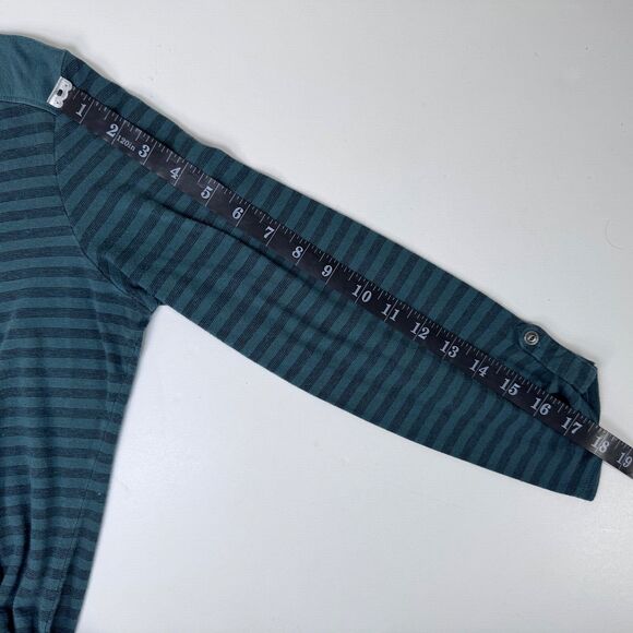 Kuhl Women's Medium Green Striped Long Sleeve Roll Tab Casual Outdoor Top - Picture 8 of 12